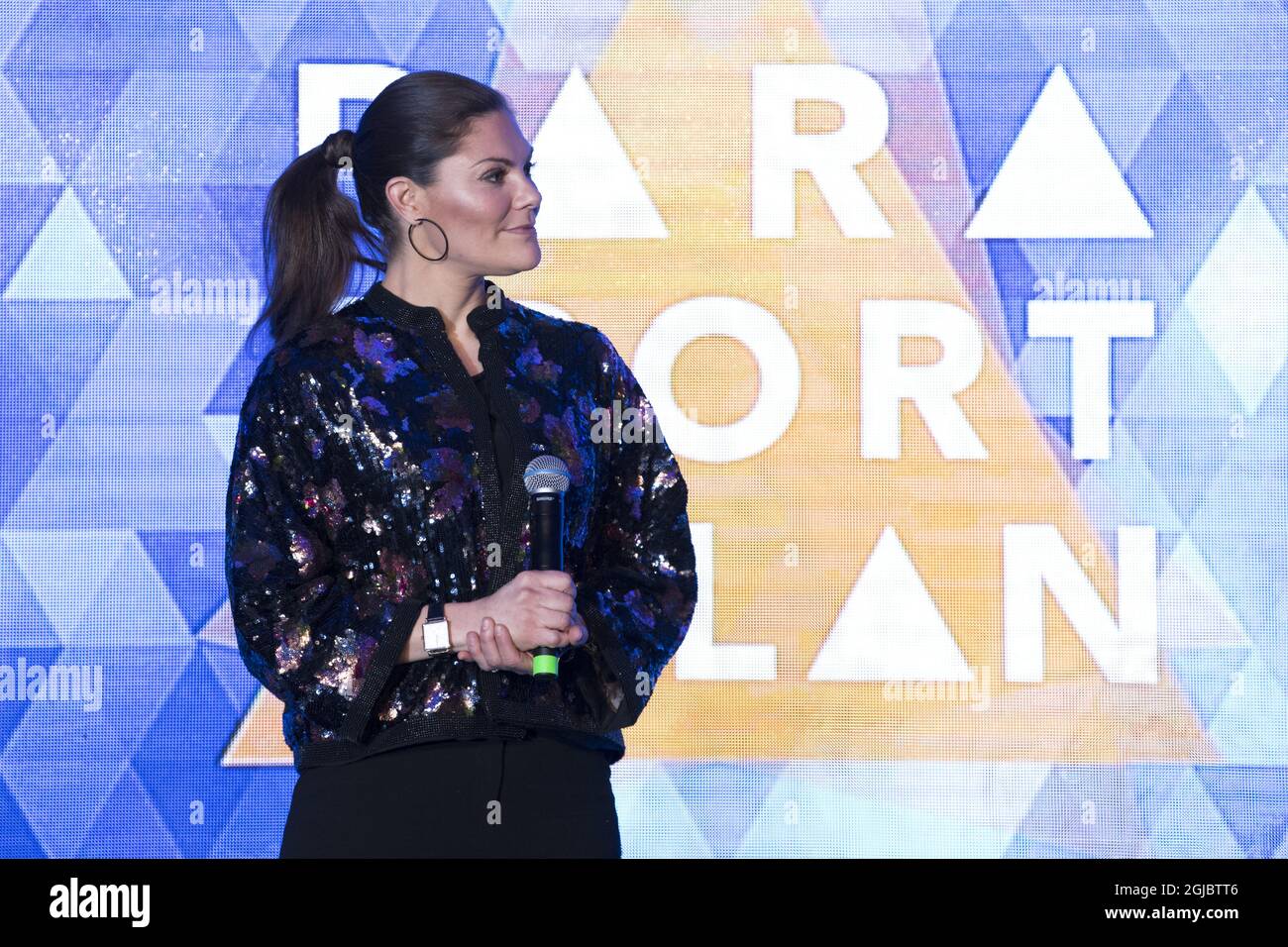 STOCKHOLM 20190203 Kronprinzessin Victoria überreicht eine Auszeichnung bei den schwedischen Parasport Awards 2019. Foto: Henrik Montgomery / TT / Code 10060 Stockfoto