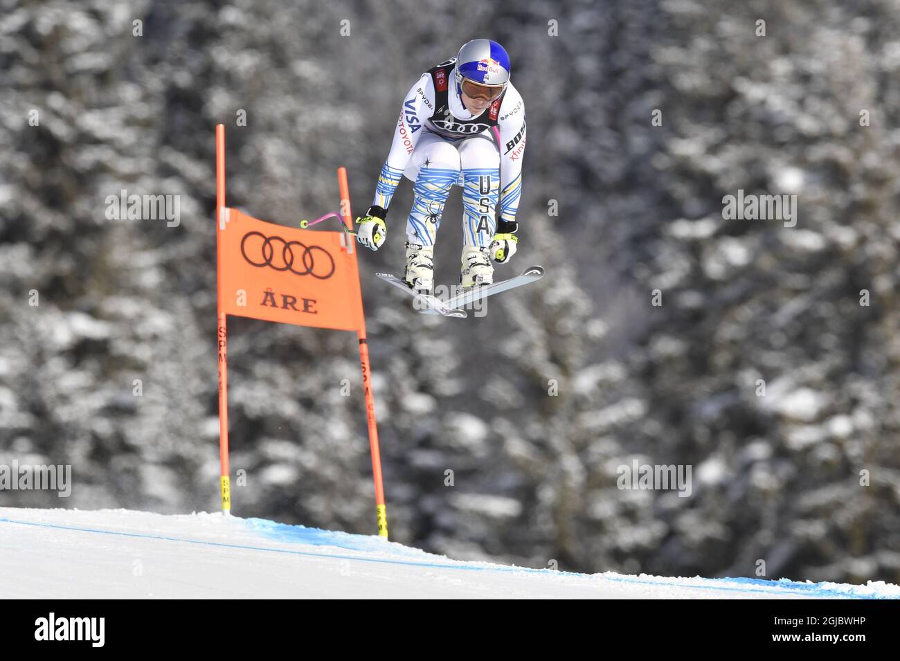 Lindsey Vonn, USA, während der Damen-Abfahrt bei den FIS Alpinen Ski-Weltmeisterschaften in are, Schweden, 10. Februar 2019 Photo anders Wiklund / TT Code 10040 Stockfoto