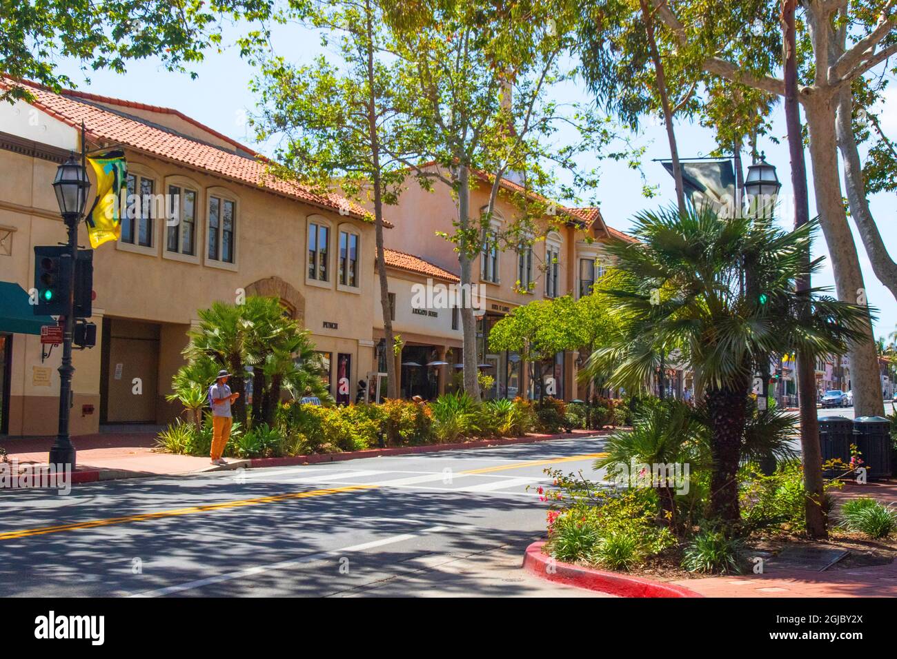 Geschäfte in Santa Barbara, Kalifornien, USA. Stockfoto