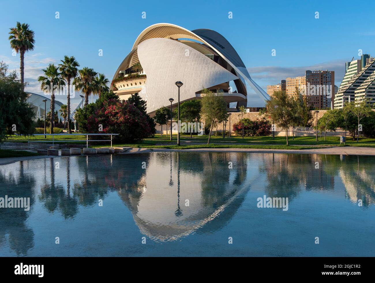 Palast der Künste (Palau de les Arts Reina Sofía), Stadt der Künste und Wissenschaften, Valencia, Spanien Stockfoto