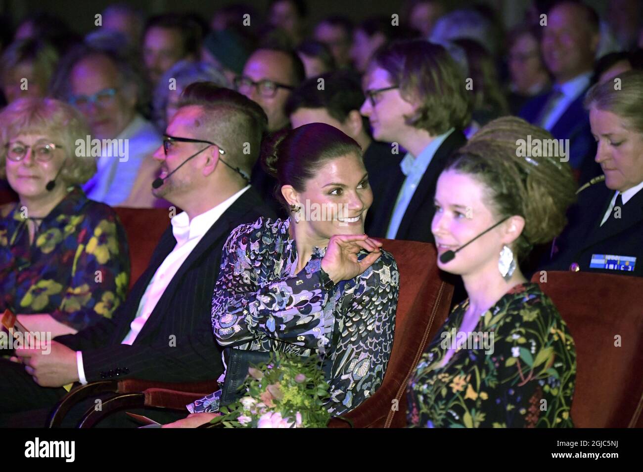 Die schwedische Kulturministerin Amanda Lind und Kronprinzessin Victoria während der Verleihung des Alma Awards (des Arid Lindgren Memorial Award) am 027. Mai 2019 in der Stockholmer Konzerthalle. Foto: Janerik Henriksson / TT / Code 10010 Stockfoto