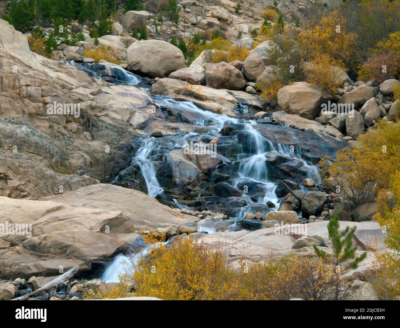 Alluvialer Fan-Wasserfall, Rocky Mountain National Park, Colorado, USA Stockfoto