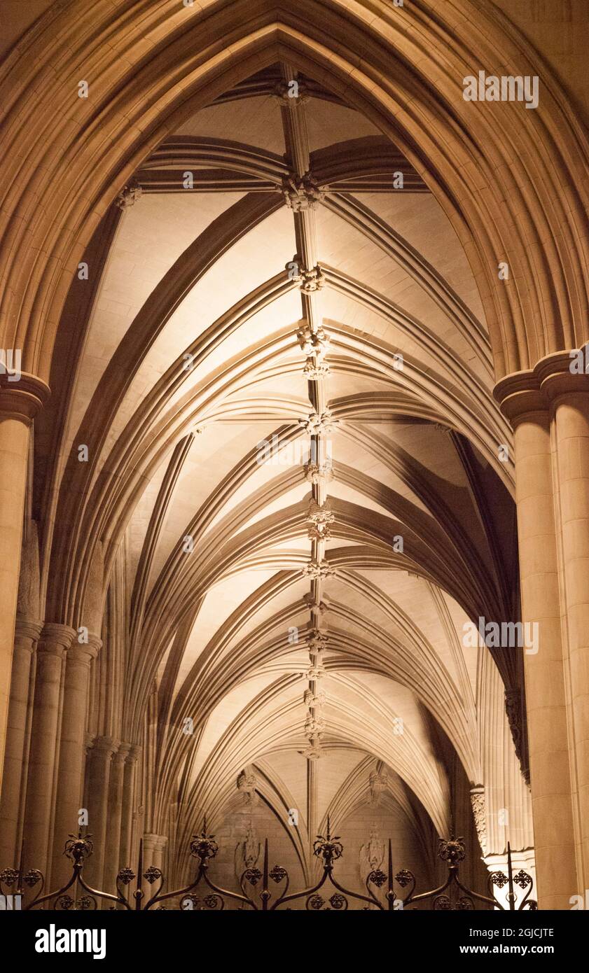 Washington National Cathedral oder die Cathedral Church of Saint Peter and Saint Paul in der Stadt und Diözese Washington, Washington, D. C., USA. Stockfoto