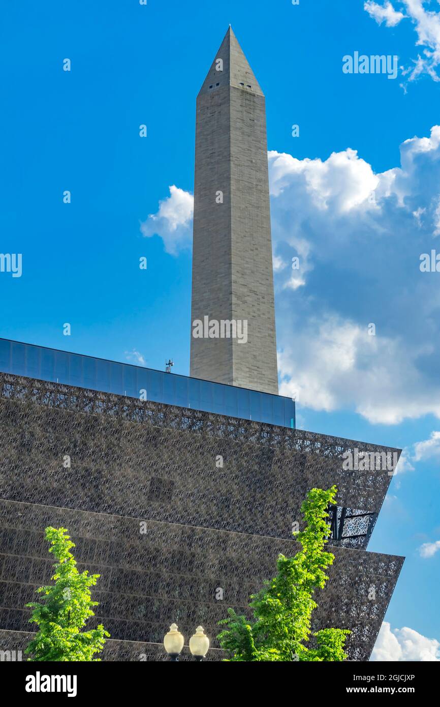 Afroamerikanische Geschichte und Kultur, Smithsonian Institution, Washington Monument, Washington DC, USA. Stockfoto