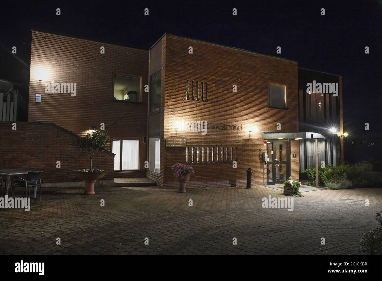Außenansicht des Konferenzzentrums Villa Elfvik Strand in Lidingo, im Norden Stockholms, Schweden, am 04. Oktober 2019 Dort, wo vermutlich Atomverhandlungen zwischen den USA und Nordkorea stattfinden. Foto: Pontus Lundahl / TT / Code 10050 Stockfoto