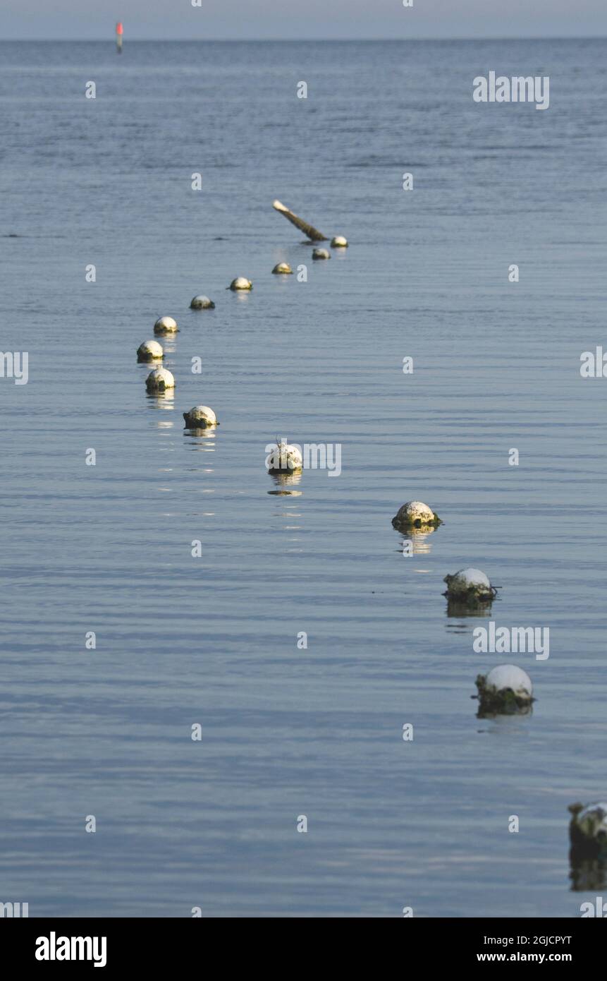 USA, Florida, Cedar Key, Marker für Schwimmbereiche Stockfoto