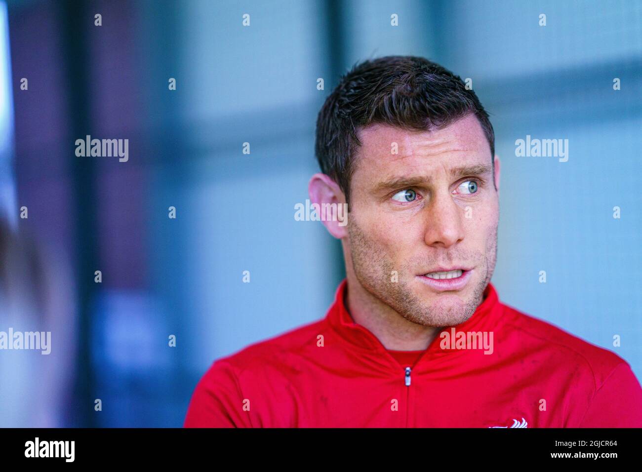 James Milner, Fußballspieler beim FC Liverpool, bei Melwood in Liverpool Foto Peter van den Berg / Aftonbladet / TT Code 2512 Stockfoto