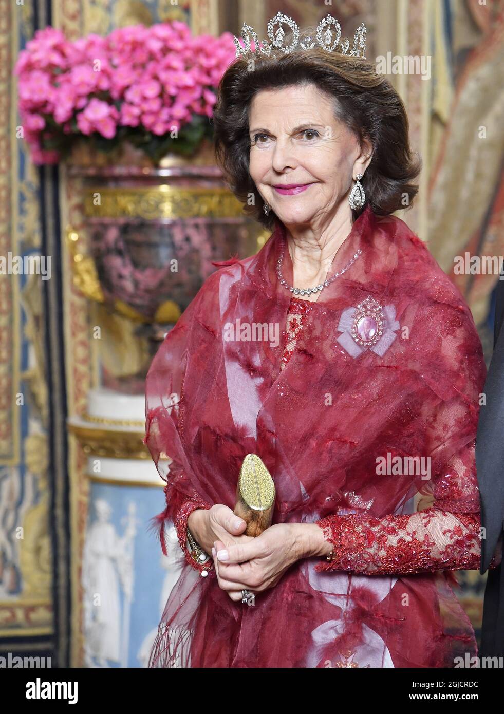 Königin Silvia Offizielles Abendessen im Königlichen Palast, Stockholm, Schweden, 2019-11-12 (c) Karin TÃ¶rnblom / TT Kod 2377 Stockfoto