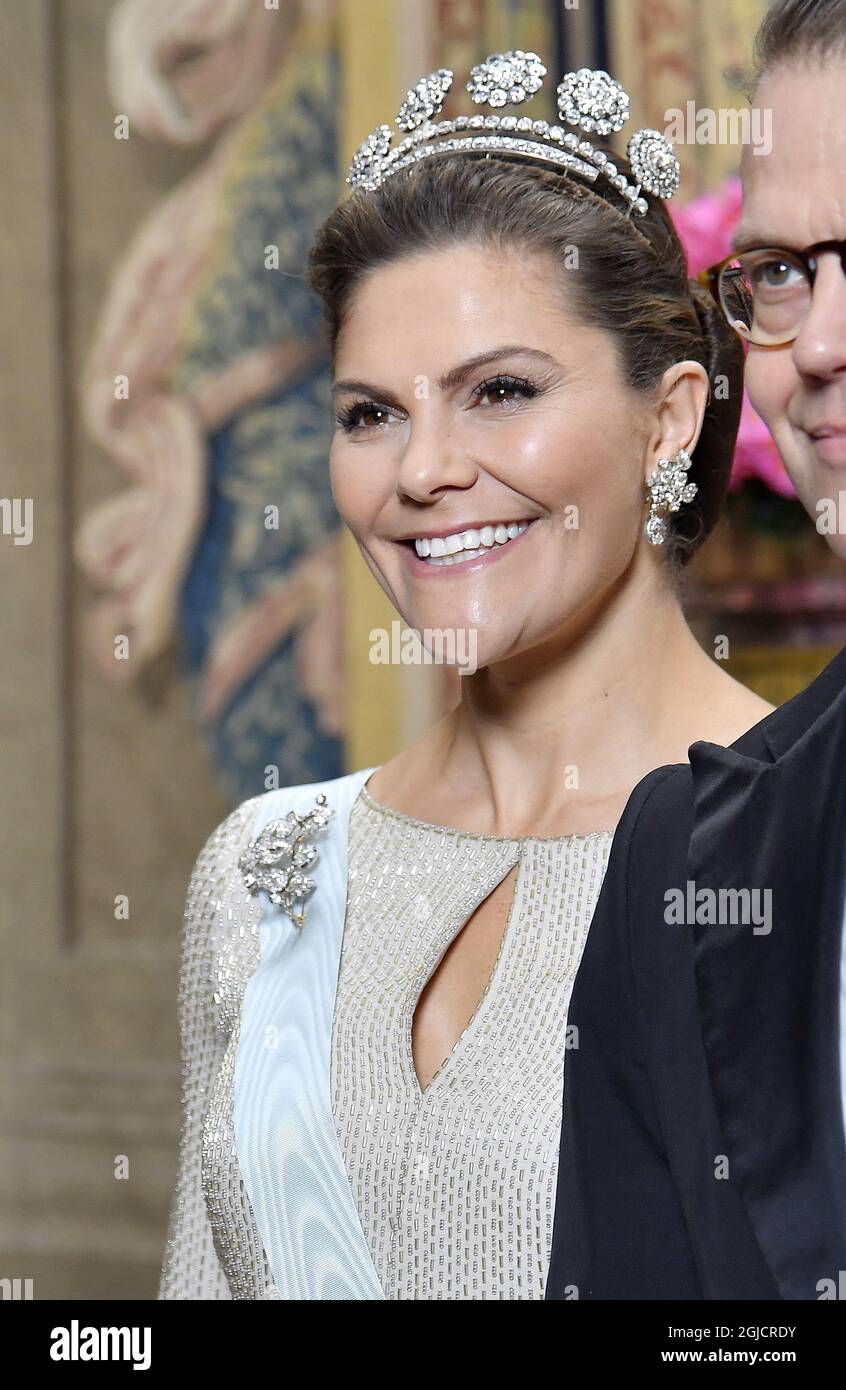 Kronprinzessin Victoria Offizielles Abendessen im Königlichen Palast, Stockholm, Schweden, 2019-11-12 (c) Karin TÃ¶rnblom / TT Kod 2377 Stockfoto