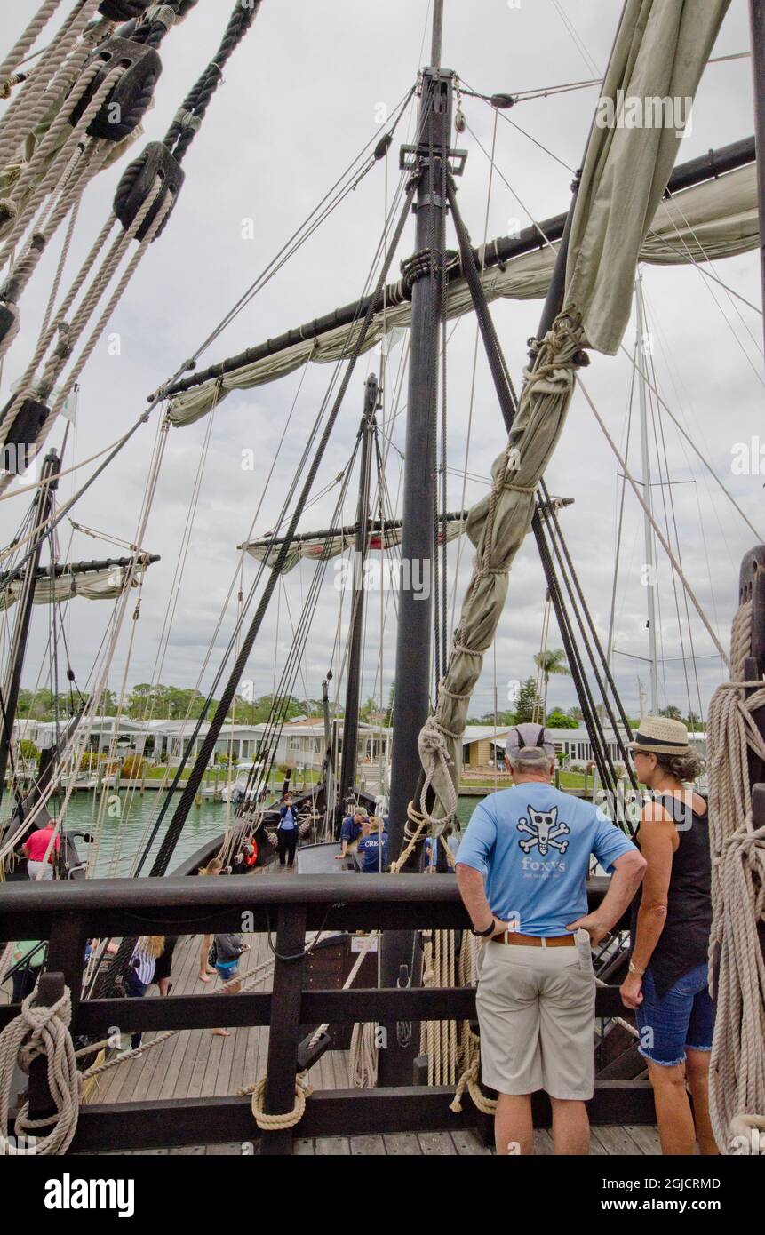 USA, Florida, Venedig, Pinta Replica Columbus Segelschiff Stockfoto