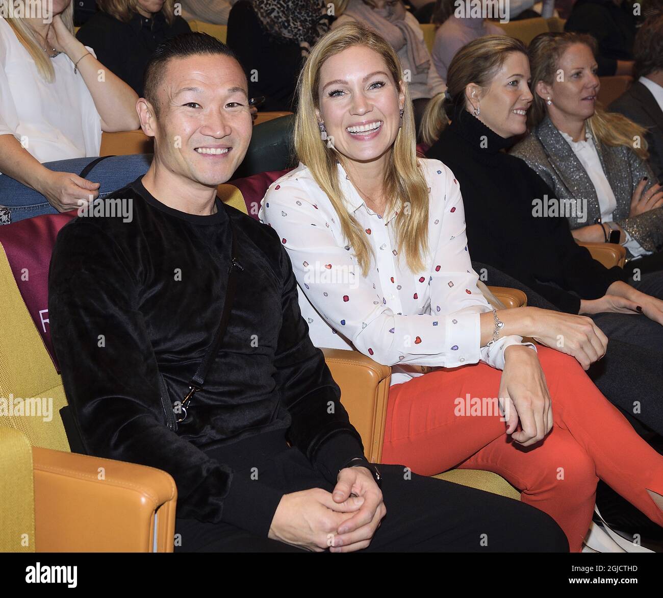 MÃ¥rten Nylen och Jessica AlmenÃ¤s Stockfoto