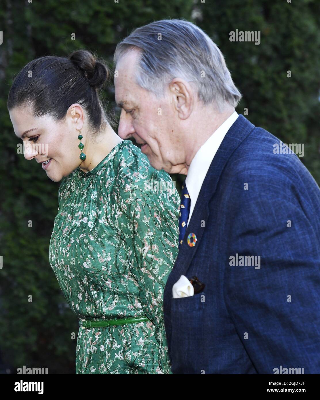 Kronprinzessin Victoria und Jan Eliasson, Vorsitzender Kronprinzessin besucht das Internationale Institut für Friedensforschung (SIPRI) in Solna, Schweden, 2020-03-06 (c) Karin TÃ¶rnblom / TT Kod 2377 Stockfoto