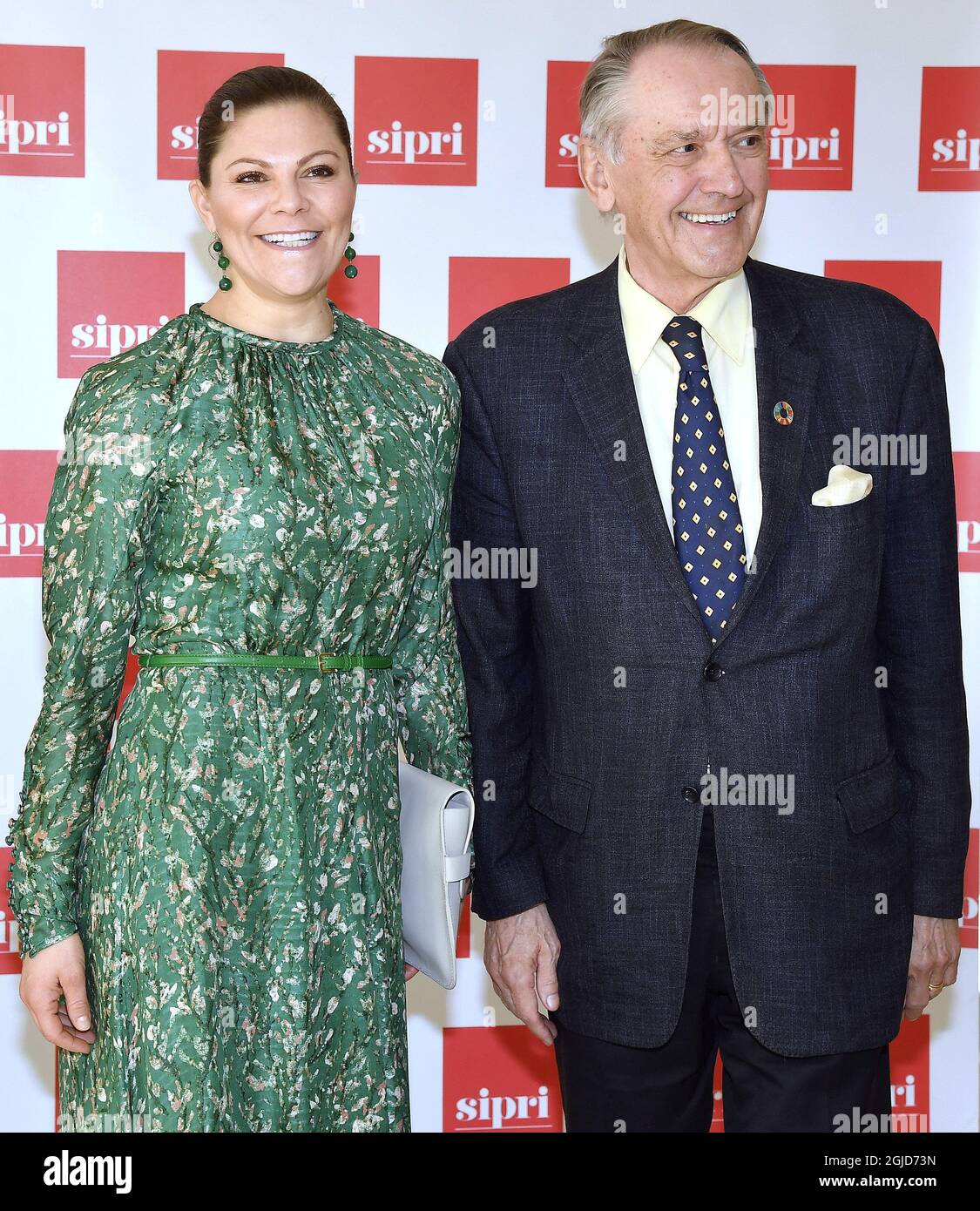 Kronprinzessin Victoria und Jan Eliasson, Vorsitzender Kronprinzessin besucht das Internationale Institut für Friedensforschung (SIPRI) in Solna, Schweden, 2020-03-06 (c) Karin TÃ¶rnblom / TT Kod 2377 Stockfoto