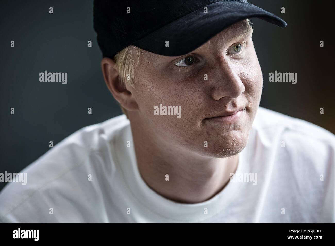 Der schwedische Eishockeyspieler Rasmus Dahlin, der am 05. August 2020 für die Buffalo Sabres in der NHL in Stockholm, Schweden, spielt, Das große jährliche Kindersportlager Sports Heart zu besuchen. Foto: Pontus Orre / Aftonbladet / TT-Code 2512 Stockfoto