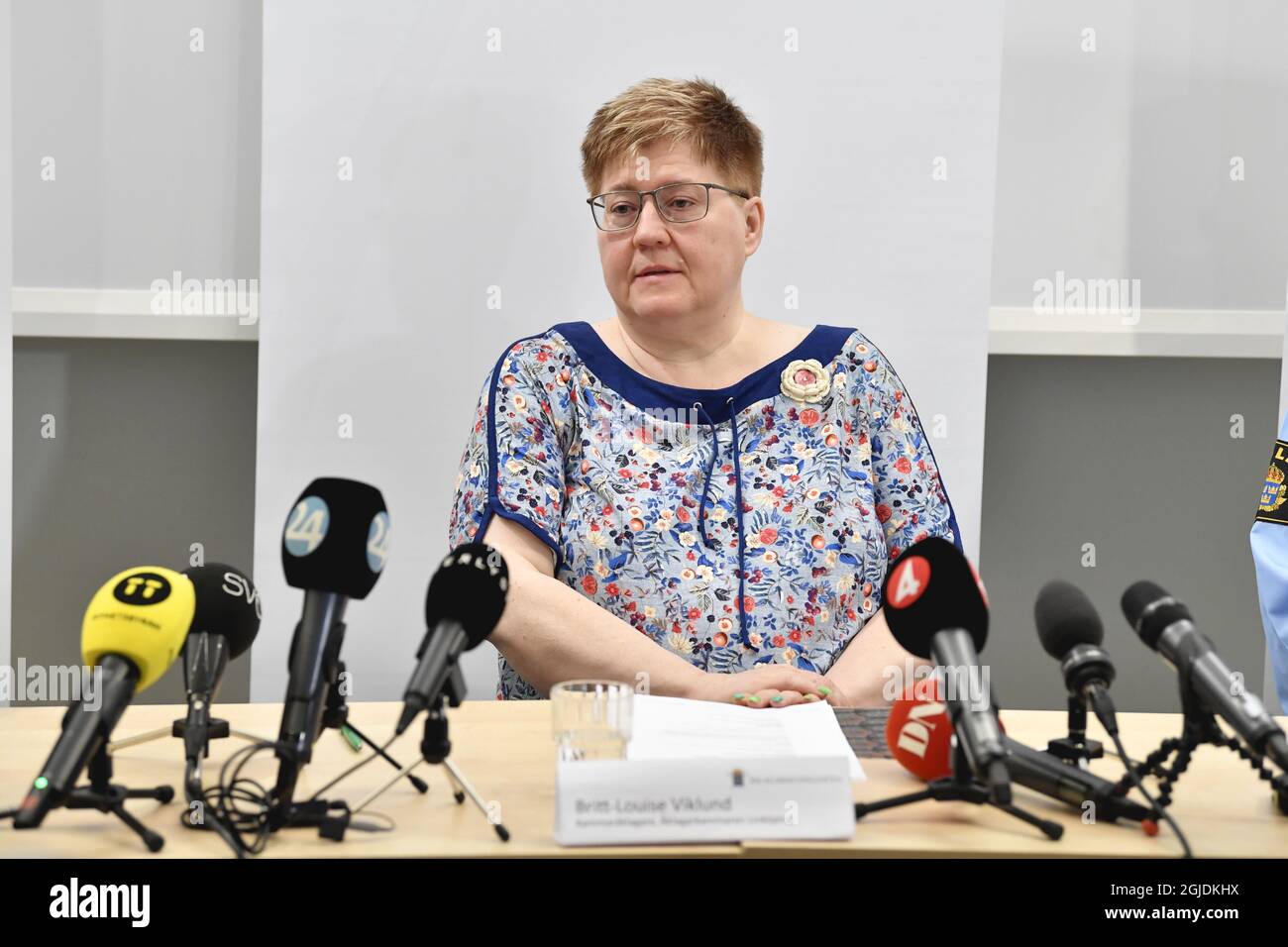 Britt-Louise Viklund, Staatsanwältin und Ermittlungsleiterin bei einer Pressekonferenz in Linkoping, Schweden, am 02. September 2020, nachdem 2004 in Linkoping wegen eines Doppelmordes Anklage gegen einen Verdächtigen erhoben worden war. Foto: Anders Wiklund / TT kod 10040 Stockfoto