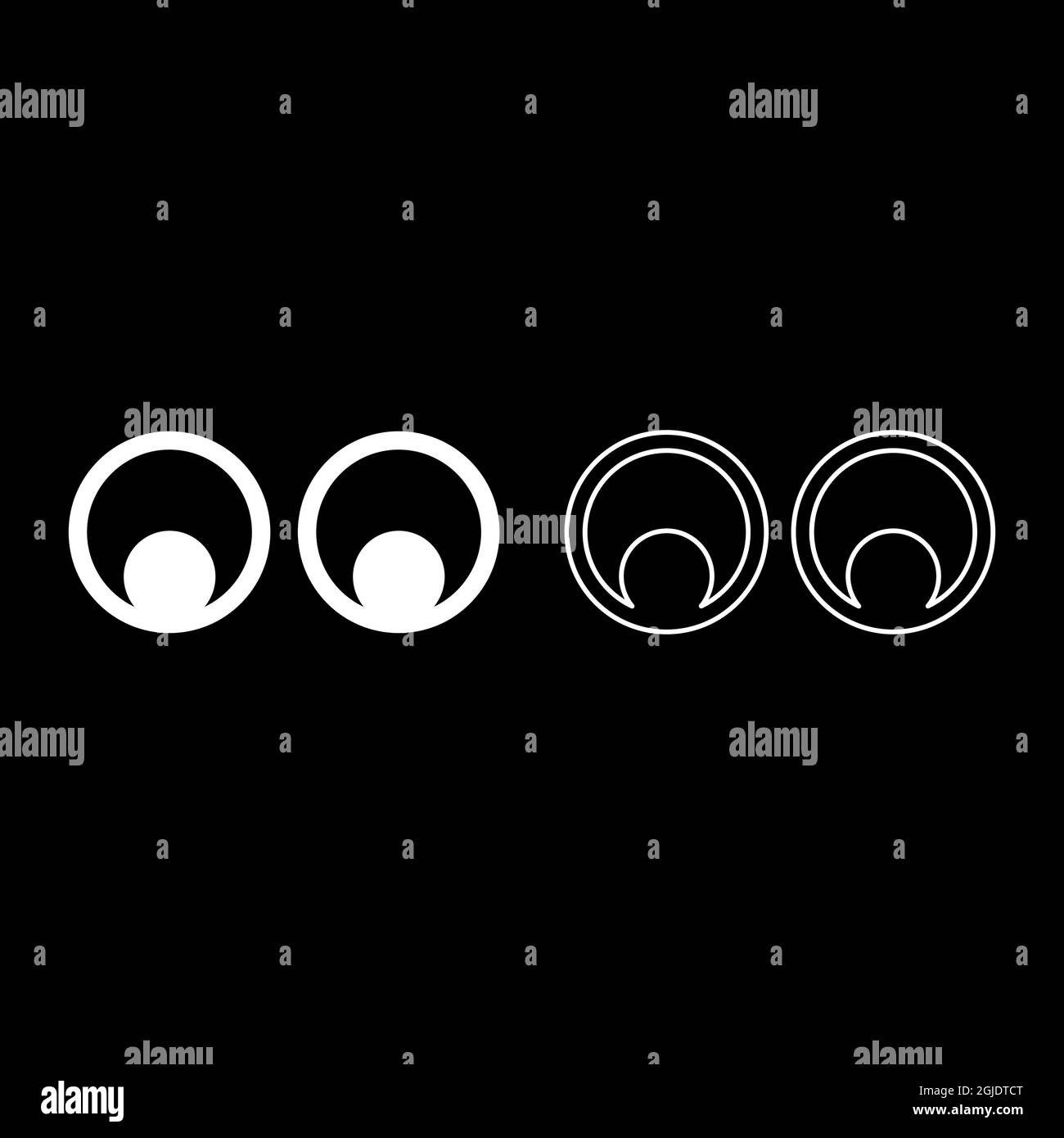 Eyes Look Konzept zwei Paare Eye View Symbol weiß Farbe Vektor Illustration flach Stil einfache Bildsatz Stock Vektor