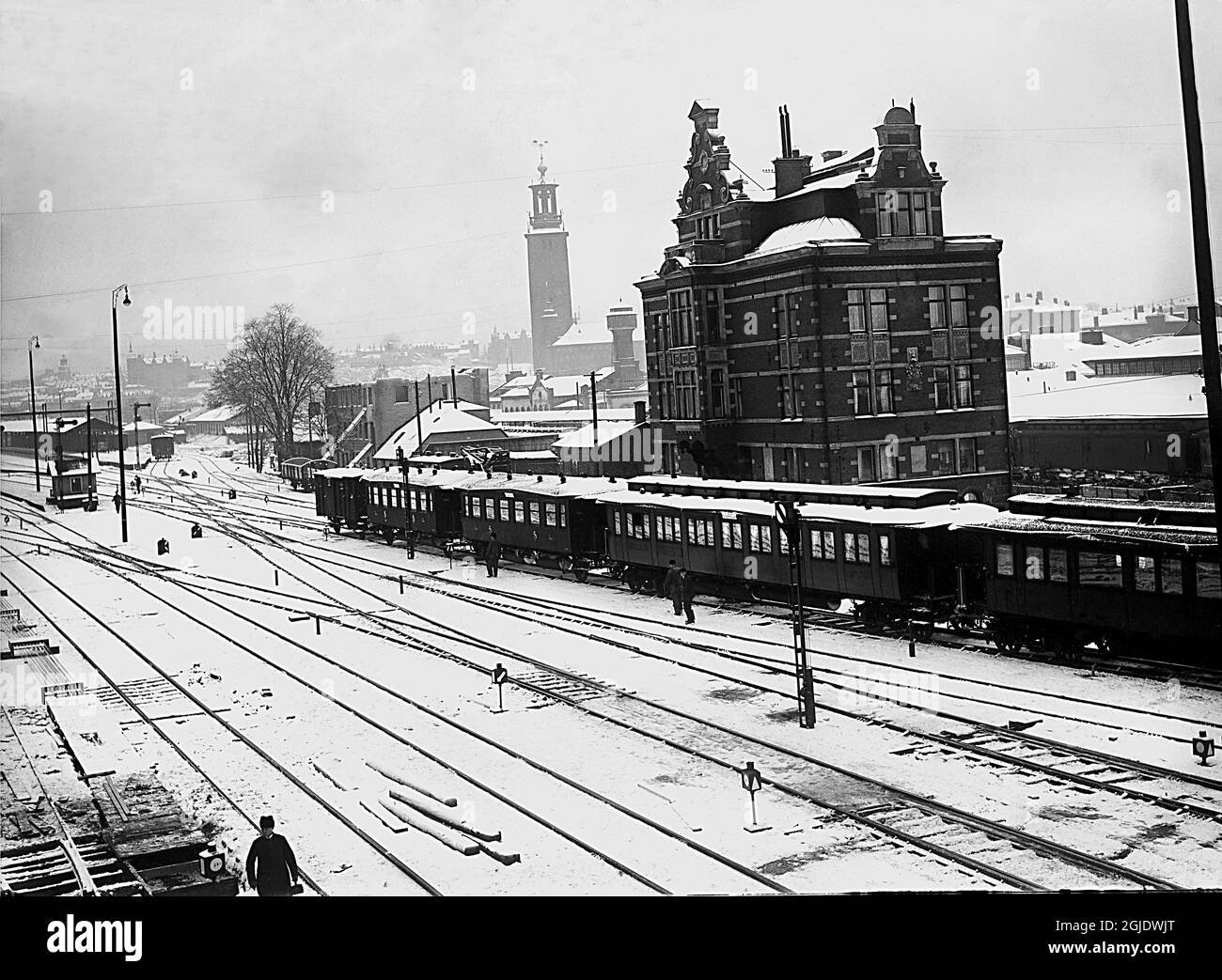 STOCKHOLM 1925 Bahngleise am Stockholmer Hauptbahnhof im Jahr 1925. Foto: TT / Kod 1900 angefordert von Mark Vivian Stockfoto