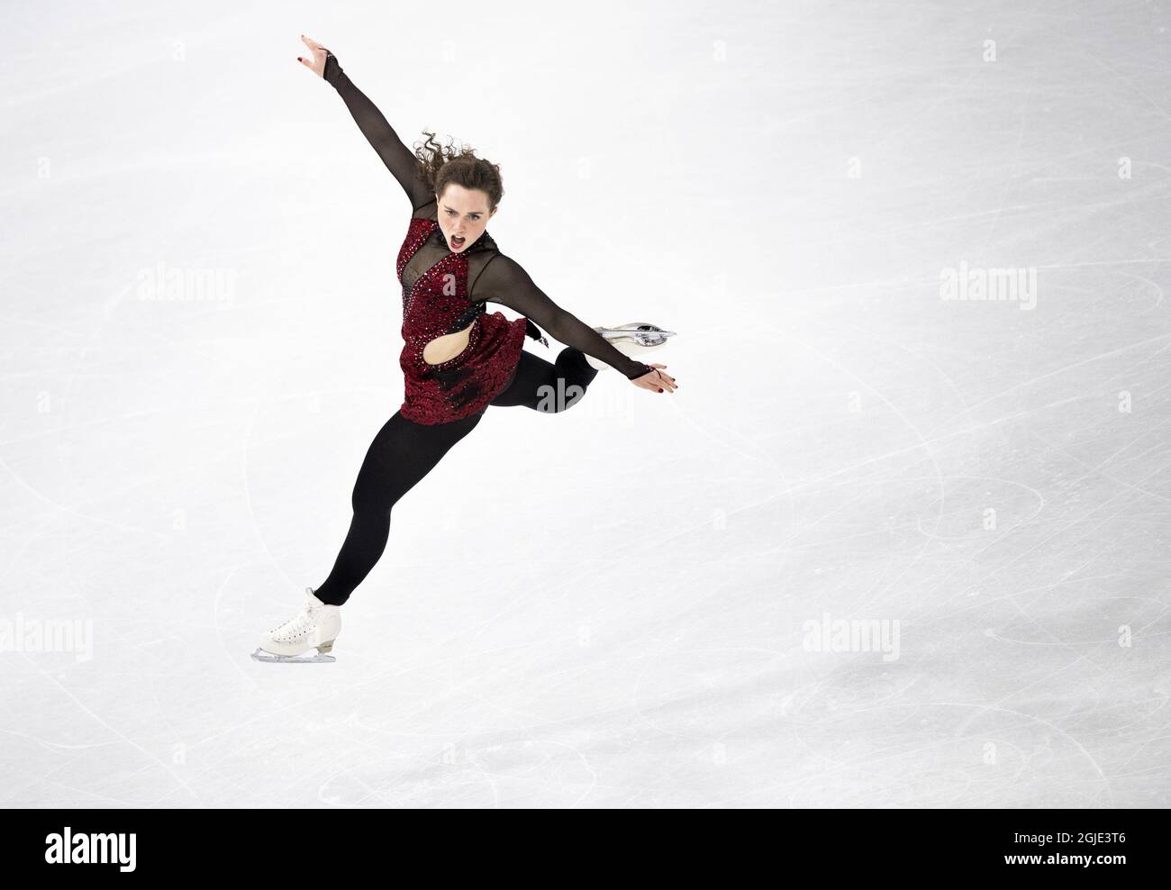 STOCKHOLM 2021-03-24 Josefin Taljegard aus Schweden während des Kurzprogramms der Frauen bei ISU-Eiskunstlauf-Weltmeisterschaften. Foto: Pontus Lundahl / TT / code10050 *** SCHWEDEN AUS *** Stockfoto