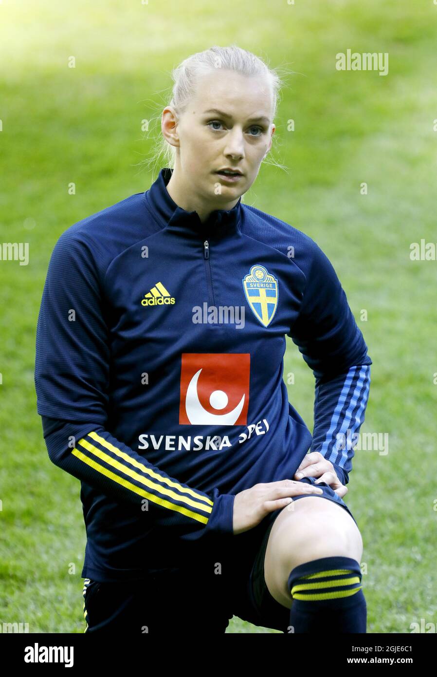 Stina Blackstenius Schwedens Frauen-Nationalmannschaft im Fußball, Training in der Friends Arena, Stockholm, 2021-04-08 (c) Patrik C Ã–sterberg / TT Code: 2857 Stockfoto