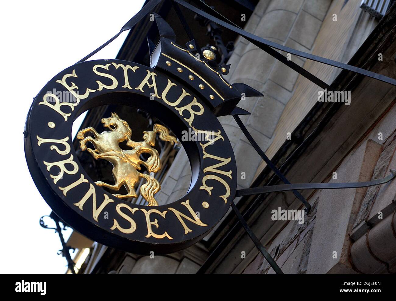 Eine allgemeine Ansicht des Prinsen Restaurants in Stockholm Stockfoto