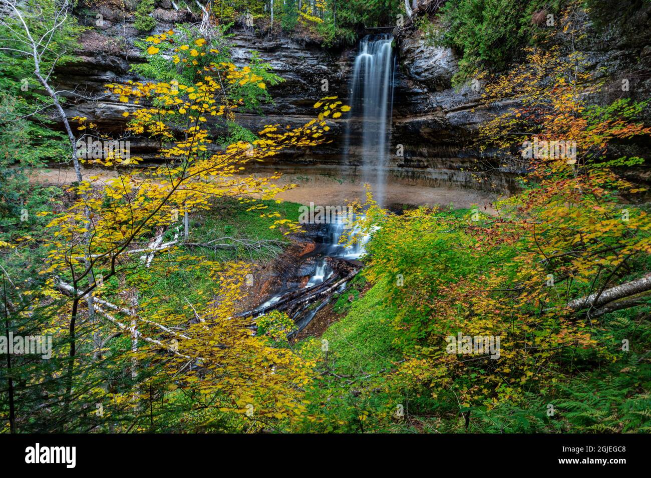 Munising Falls im Pictured Rocks National Lakeshore, Michigan, USA Stockfoto