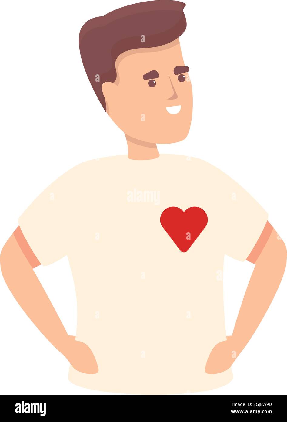 Junge gesundes Herz Symbol Cartoon-Vektor. Medizinische Gesundheit. Ärztliche Betreuung Stock Vektor