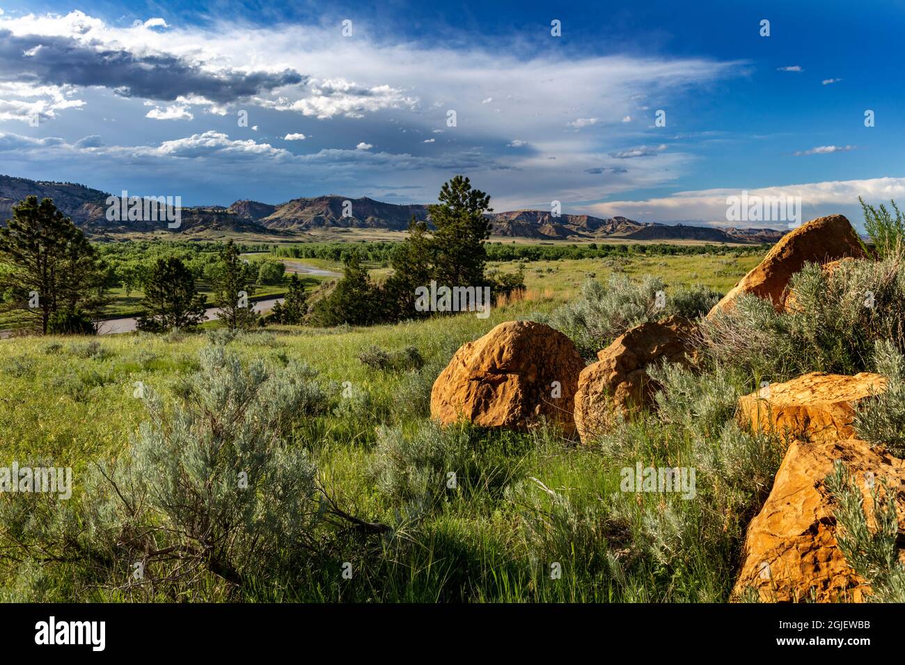 Der Powder River in Powder River County, Montana, USA Stockfotografie