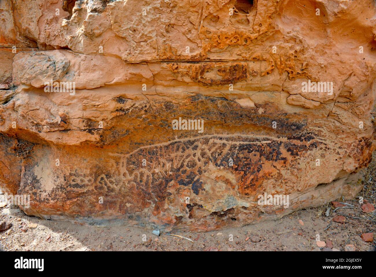 USA, Nevada, Hickison Petroglyphs Recreation Area und Interpretive Trail. Stockfoto