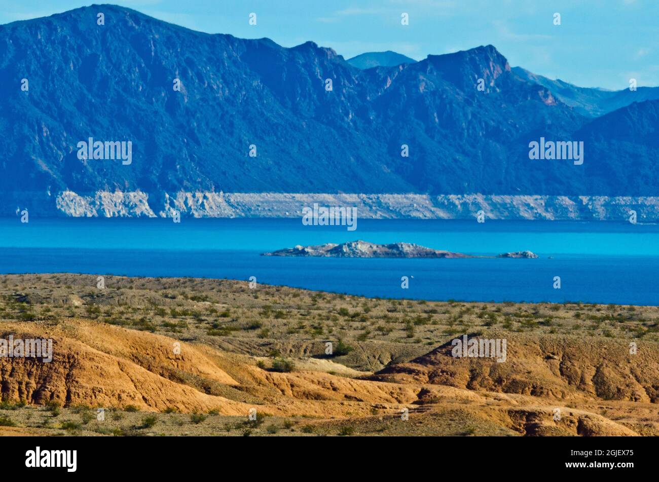 USA, Nevada, Lake Mead Recreation Area. Ring Der Badewanne Am Lake Mead. Stockfoto