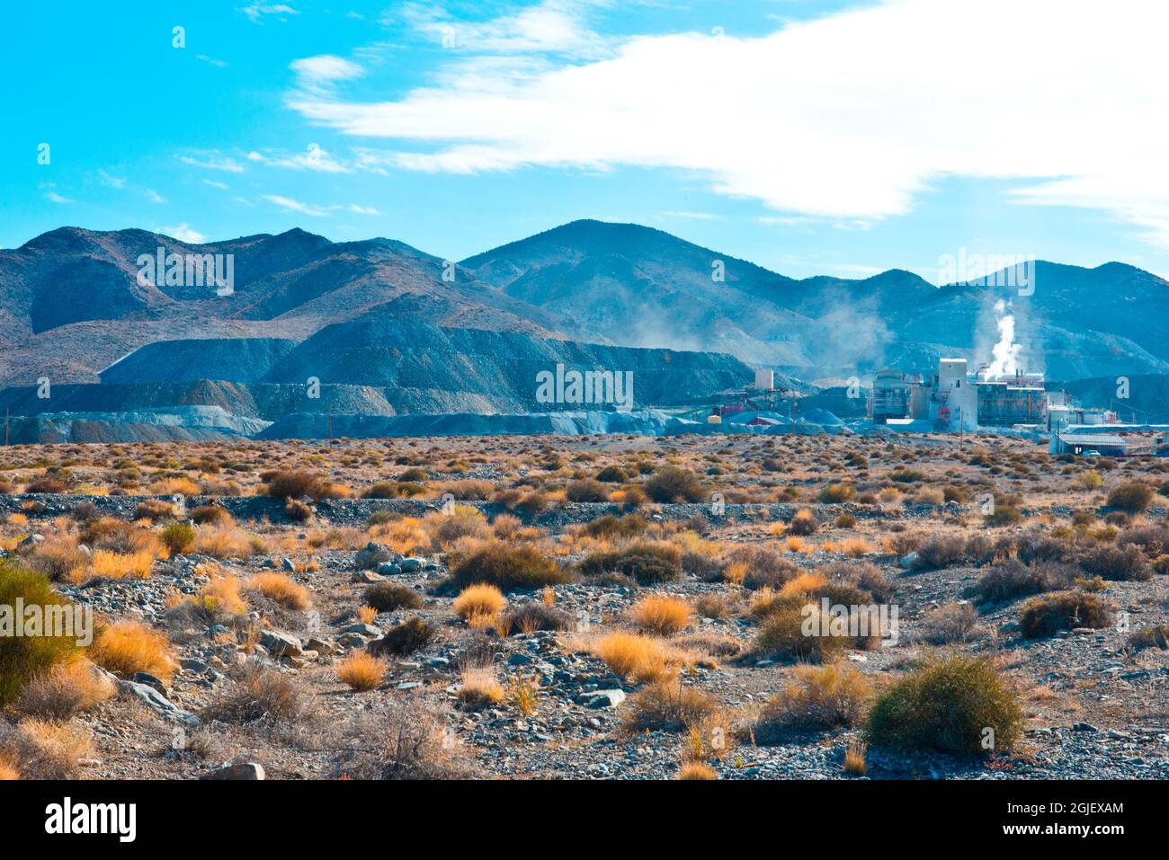 USA, Nevada, Gabbs, Premier Magnesia, Bergwerke und Abfallentsorgungsanlagen. Stockfoto