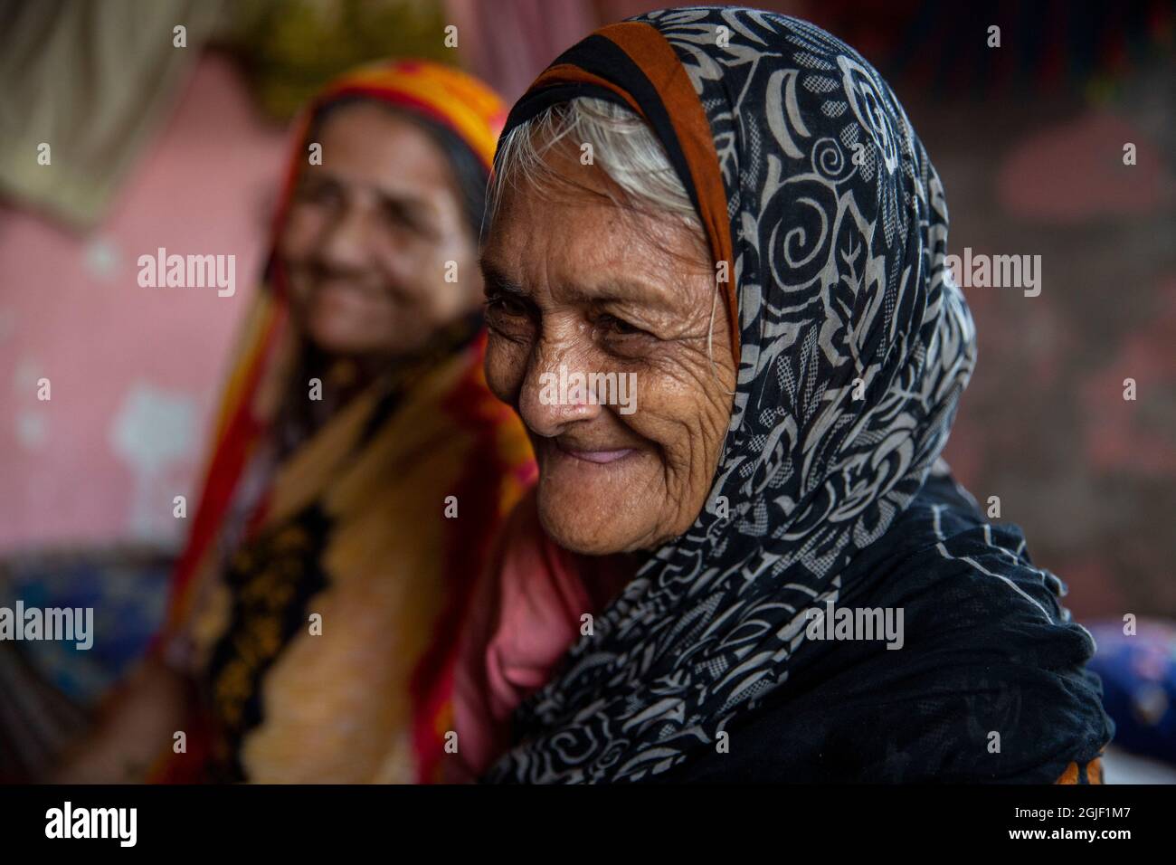 Ein älterer Bewohner des Old an Rehabilitationszentrums in Dhaka, Bangladesch. Stockfoto