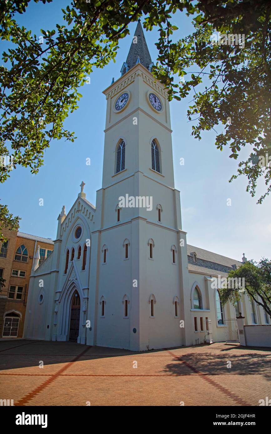 Kathedrale von San Agustin auf dem Platz in Laredo, Texas. Stockfoto