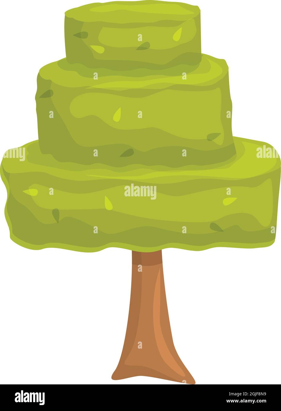 Cartoon-Vektor mit dem Symbol „Schnittbaum“. Gartenhecke. Arbeiterrasen Stock Vektor