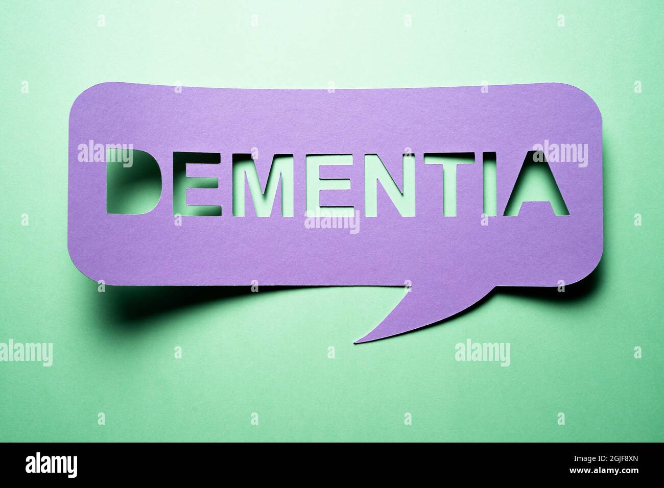 Demenz Memory Loss Sprechblasenschild Oder -Etikett Stockfoto