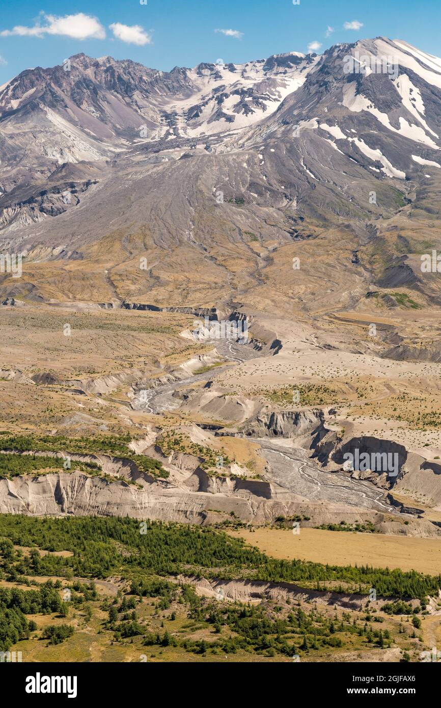 USA, Washington State, Skamania County. Mount St. Helens oder Louwala-Clough ist ein aktiver Stratovulkan. Stockfoto