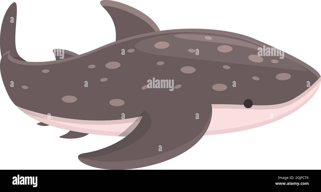 Cartoon-Vektor mit Symbol für Walhai-Fauna. Tierfische. Meereslebewesen Stock Vektor