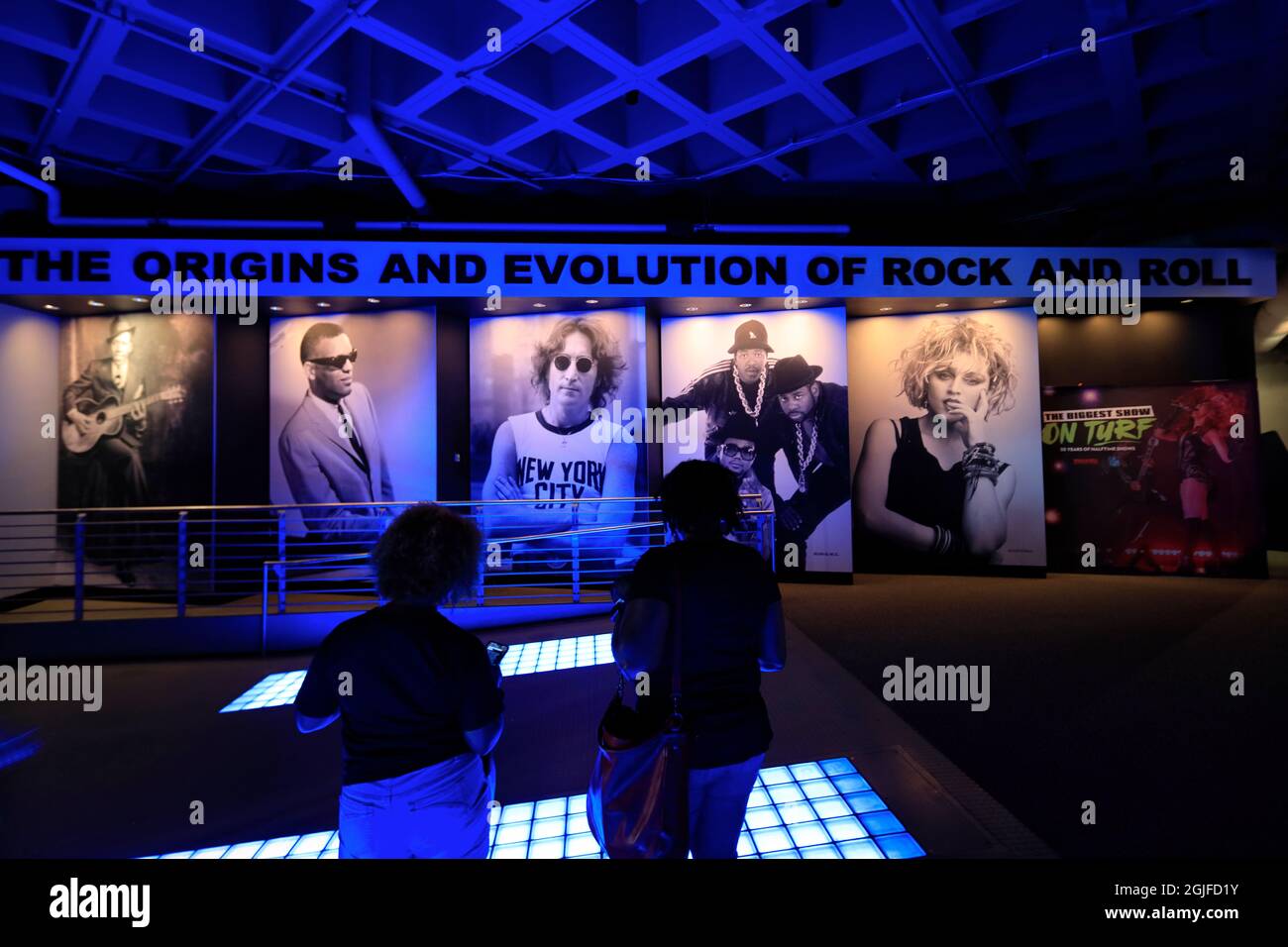 Bilder von Musik-Ikonen in Rock and Roll Hall of Fame.Cleveland.Ohio.USA.Ohio.USA Stockfoto