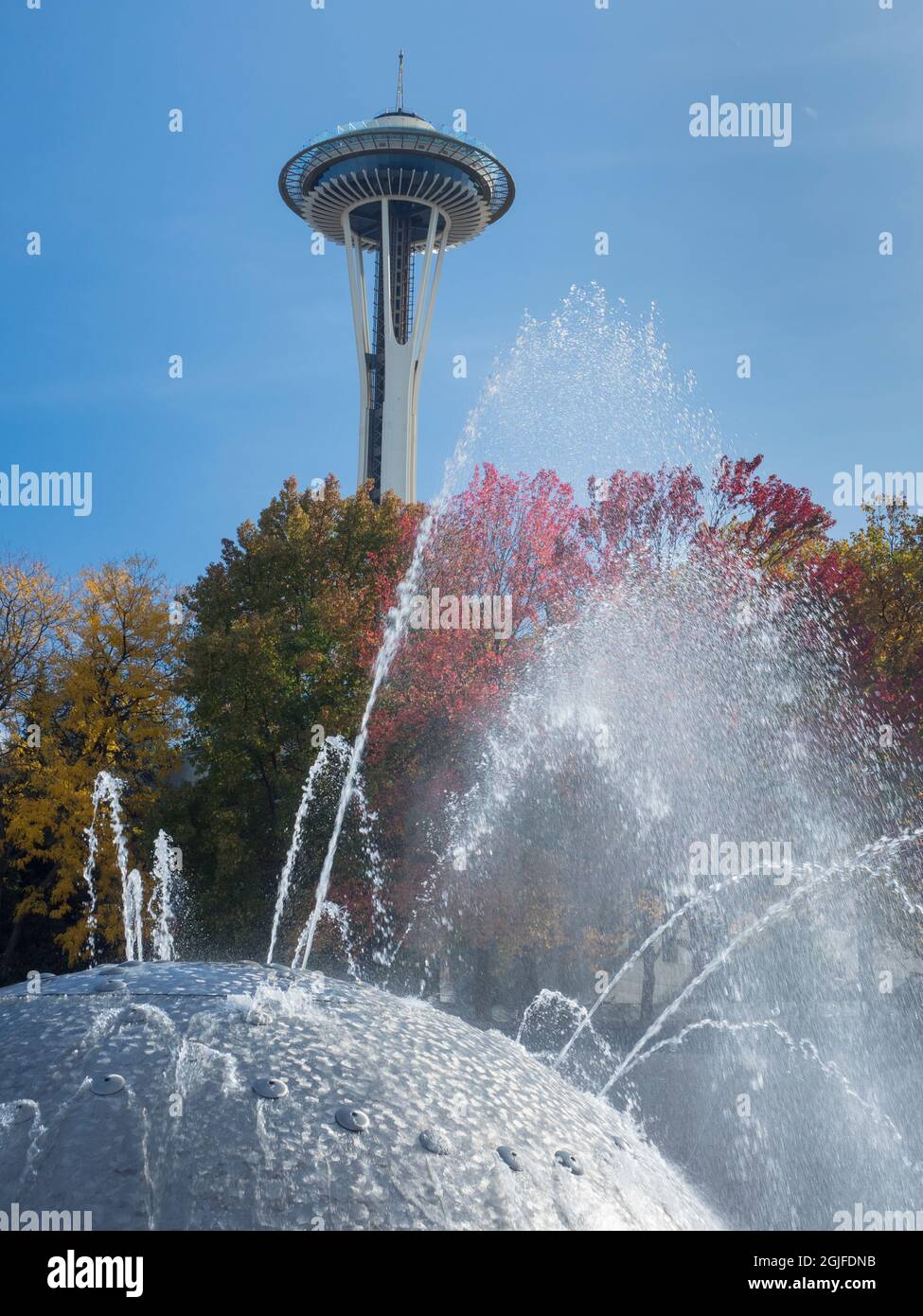 USA, Washington State, Seattle, International Fountain im Seattle Center Stockfoto