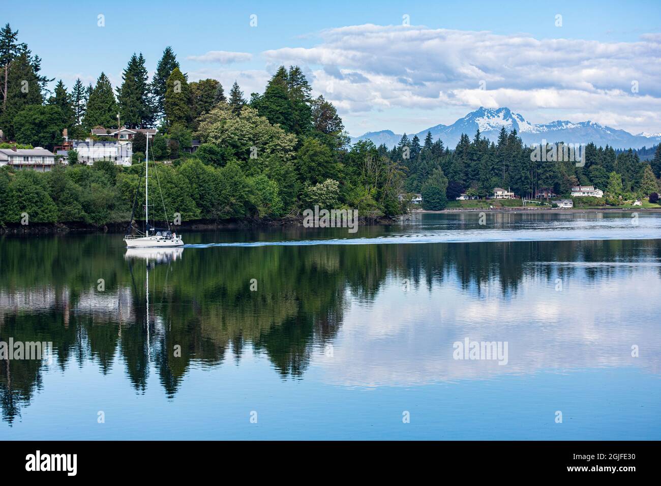 Bremerton, Staat Washington, Kitsap-Halbinsel, Segelboot. Stockfoto