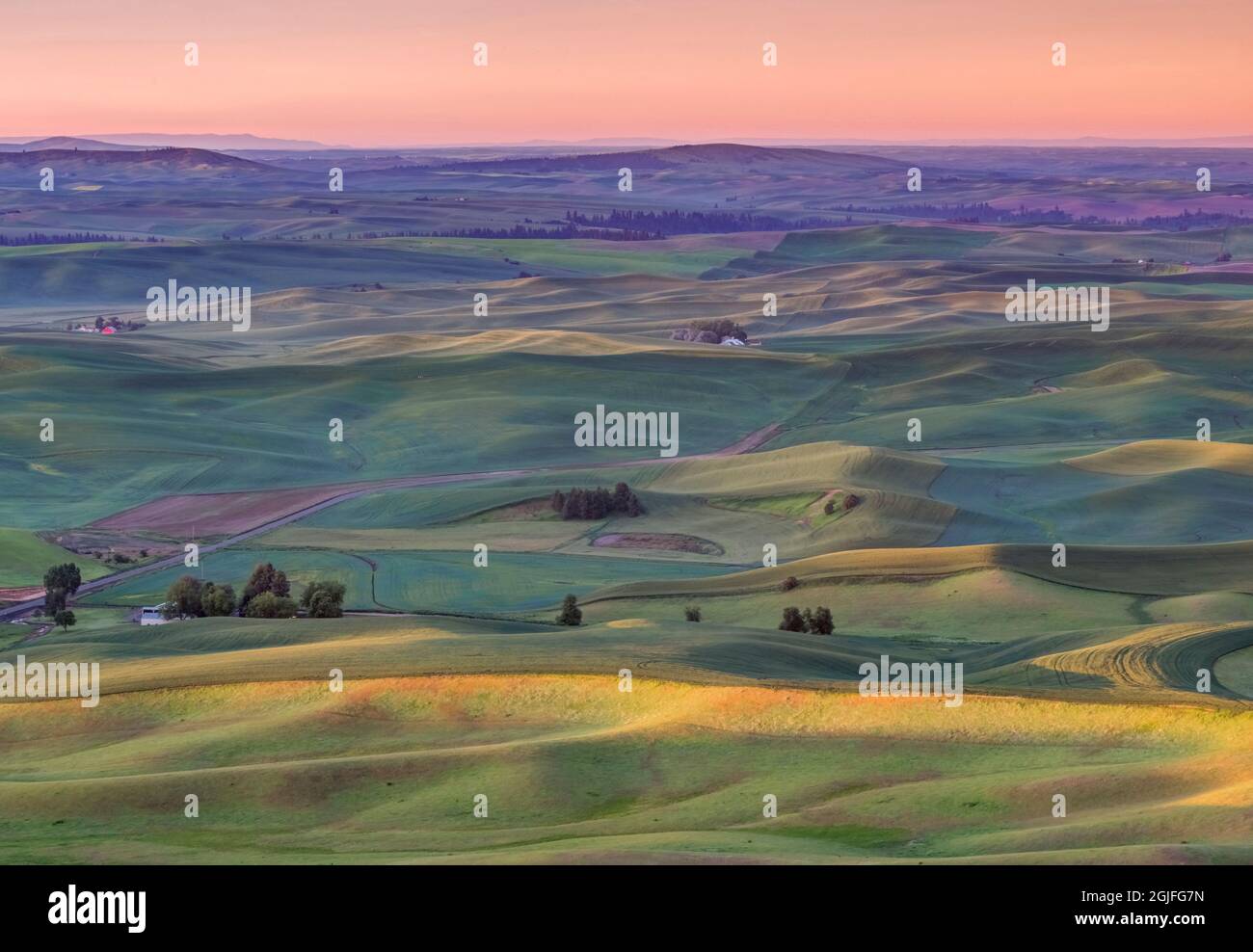 Washington State, Steptoe Butte State Park, Palouse First Light Stockfoto