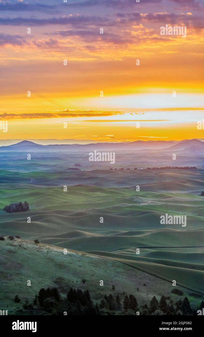 Washington State, Steptoe Butte State Park, Steptoe Sunrise Stockfoto