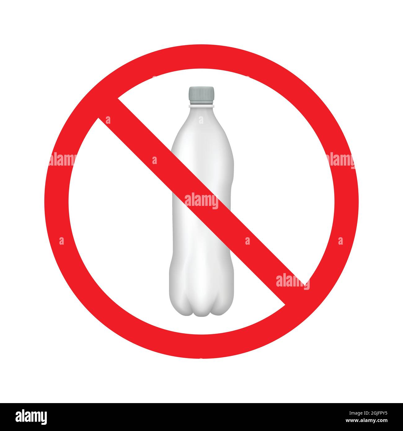 Symbol für die Linie der Wasserflasche aus Kunststoff fehlt. Logo auf weißem Hintergrund isoliert. Stock Vektor