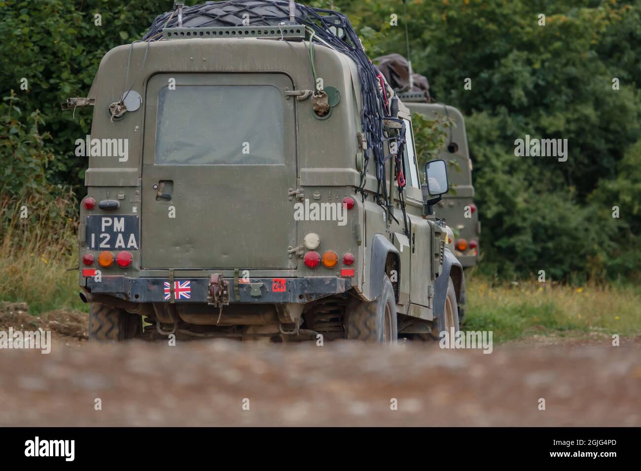 Britische Armee Land Rover Wolf 4×4 Militär leichte Nutzfahrzeug auf Übung, Salisbury Plain Großbritannien Stockfoto