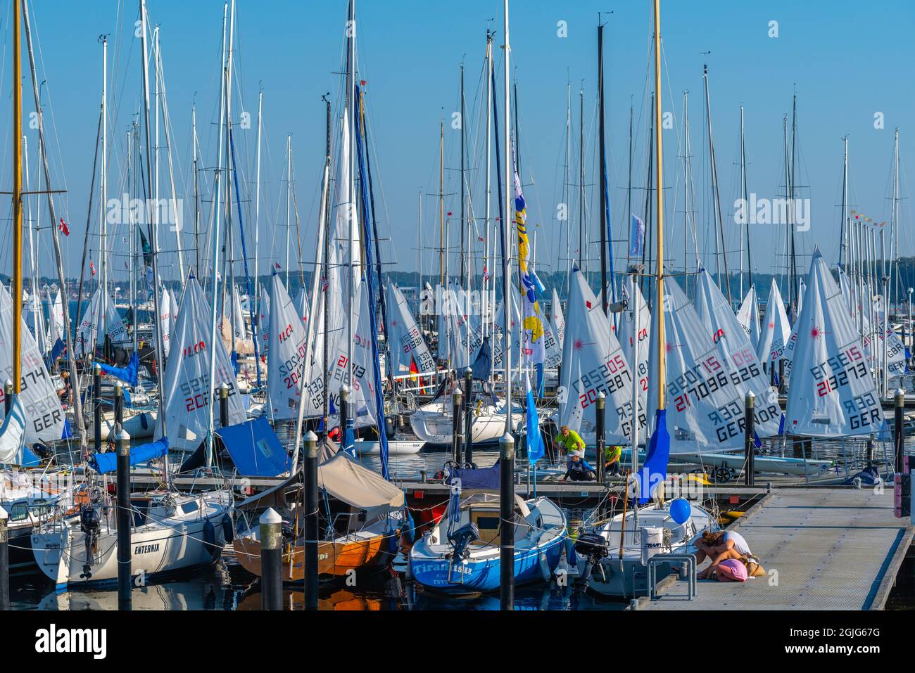 Die jährliche Kieler Woche oder Kiel Regatta´s der Ostsee ist die größte Segelveranstaltung der Welt, Schleswig-Holstein, Ostsee, Norddeutschland Stockfoto