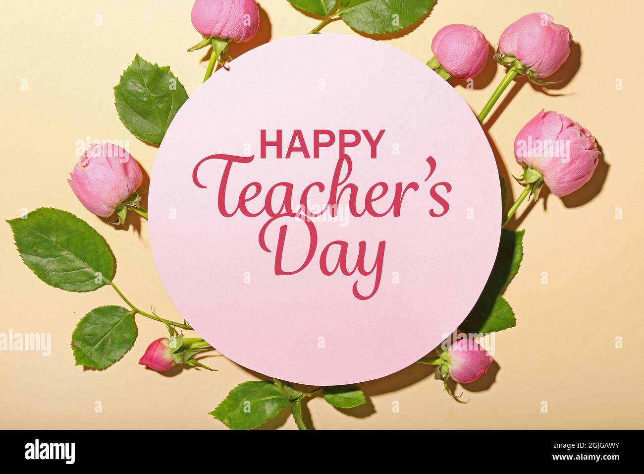 Schöne Grußkarte zum Happy Teacher's Day Stockfoto