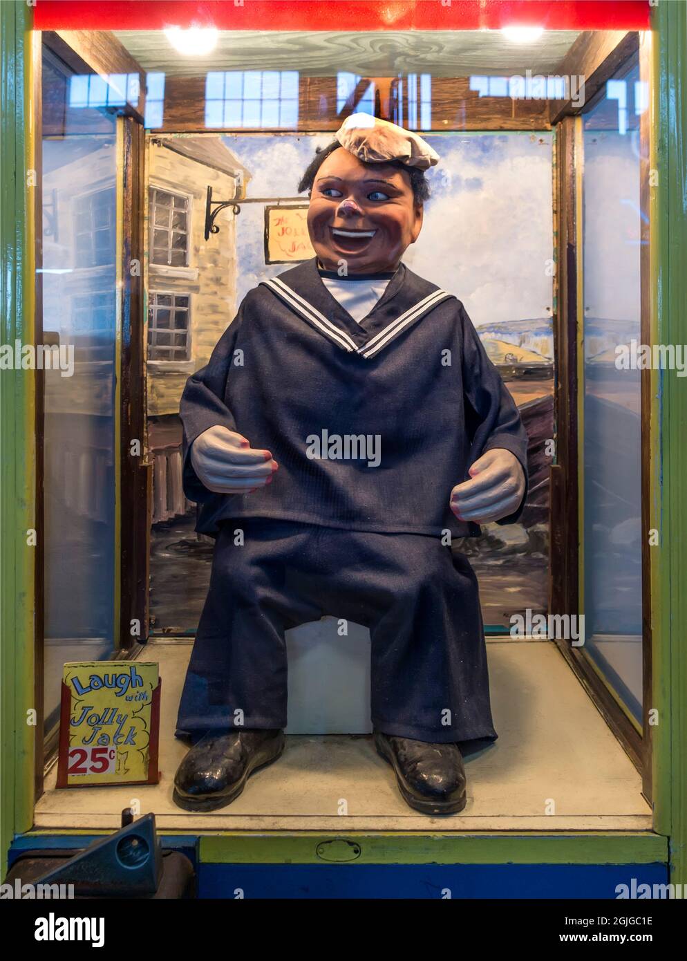 Lachen Sie mit Jolly Jack Vintage Amusement Arcade Attraction Stockfoto