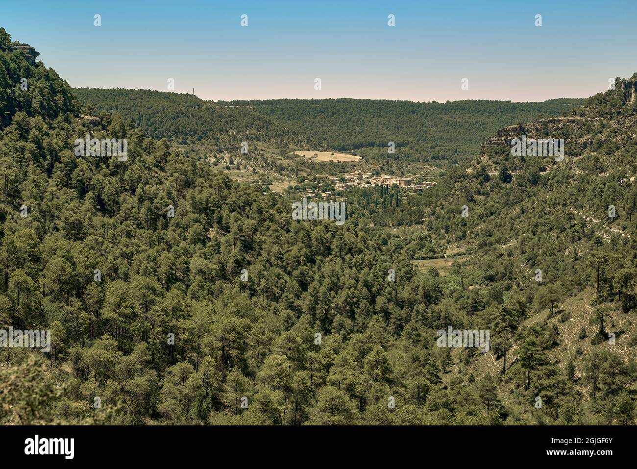 Valdecabras ist eine spanische Stadt in der Provinz Cuenca, einer autonomen Gemeinschaft von Castilla-La Mancha, Spanien Stockfoto