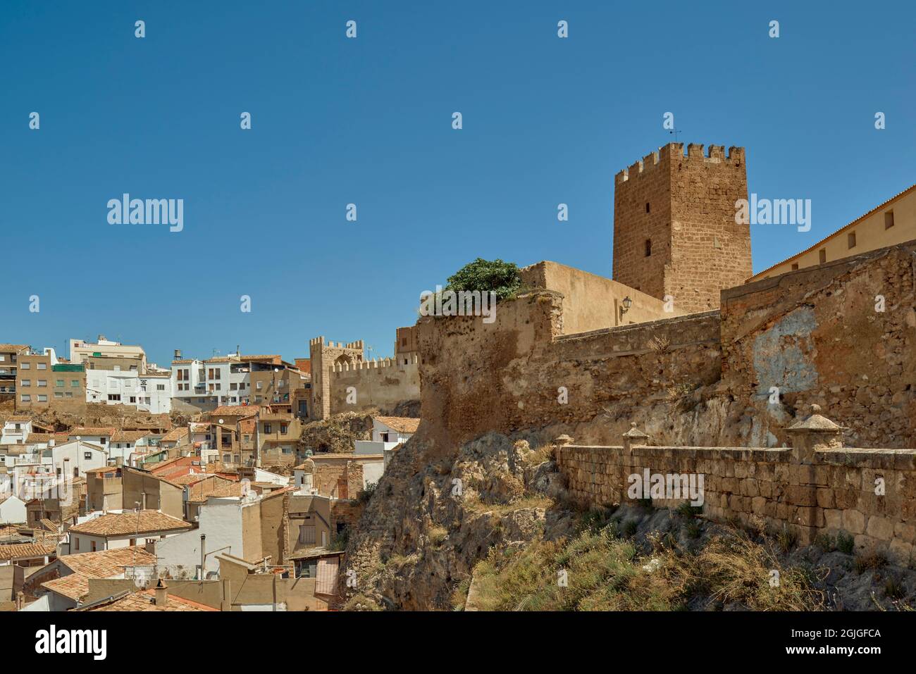 Buñol ist eine Gemeinde der Valencianischen Gemeinschaft und liegt im Landesinneren der Provinz Valencia, in der Region La Hoya de Bunol, Spanienday Stockfoto