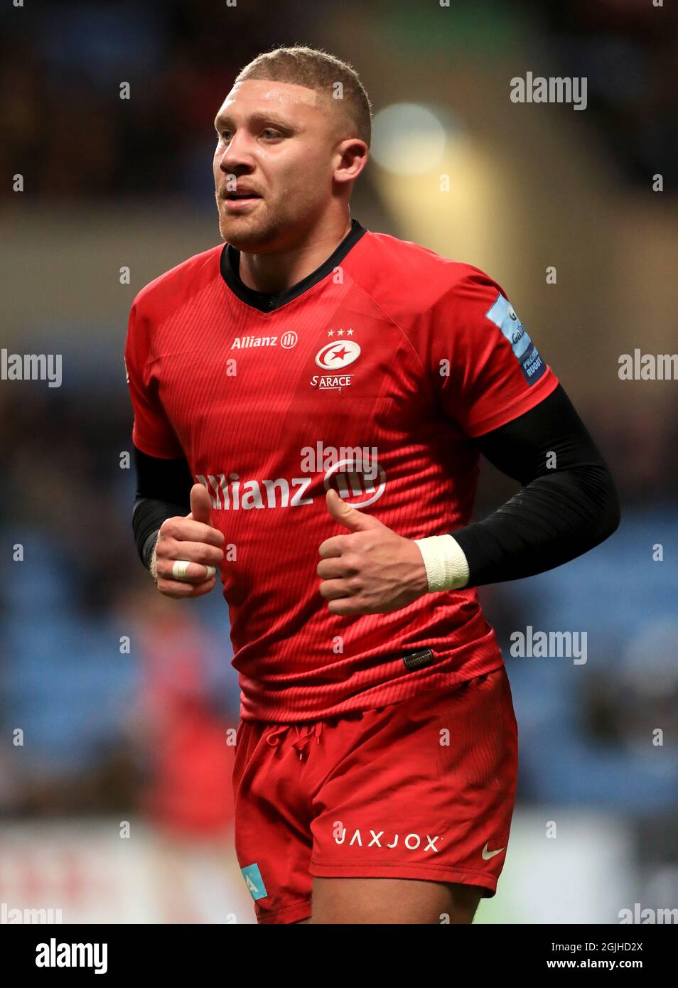 Aktenfoto vom 21-02-2020 von Saracens Nick Isiekwe Ausgabedatum: Freitag, 10. September 2021. Stockfoto