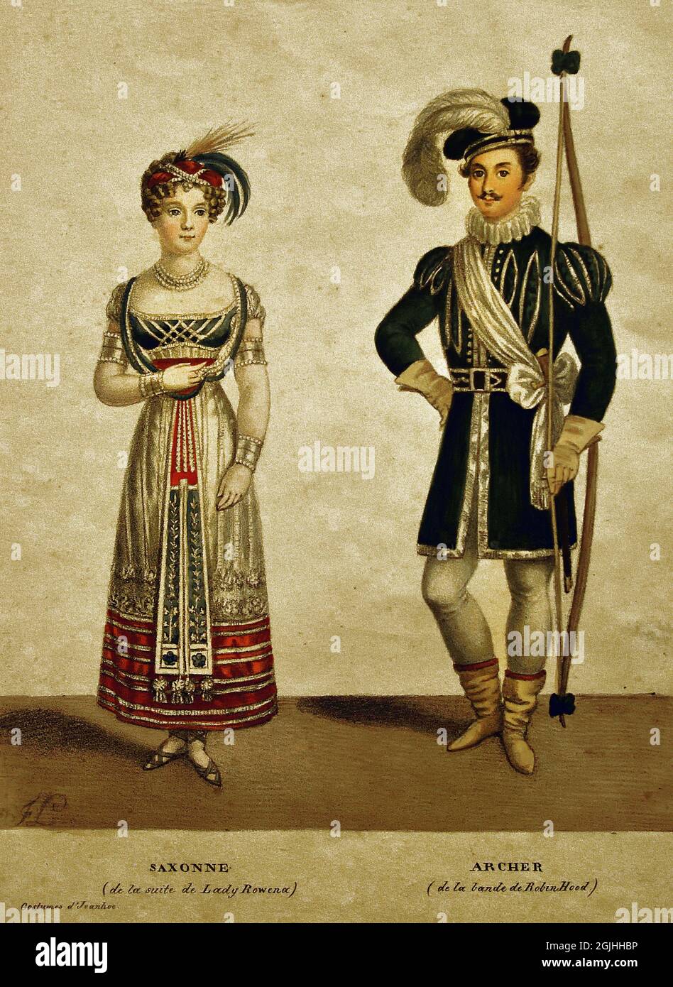 Ivanhoes Kostüme auf dem Ball des Prinzen und der Prinzessin von Orange in Brüssel, Mittwoch, den 5. Februar 1823. Brüssel, 1823. Künstler. Belgien, Belgien, Stockfoto